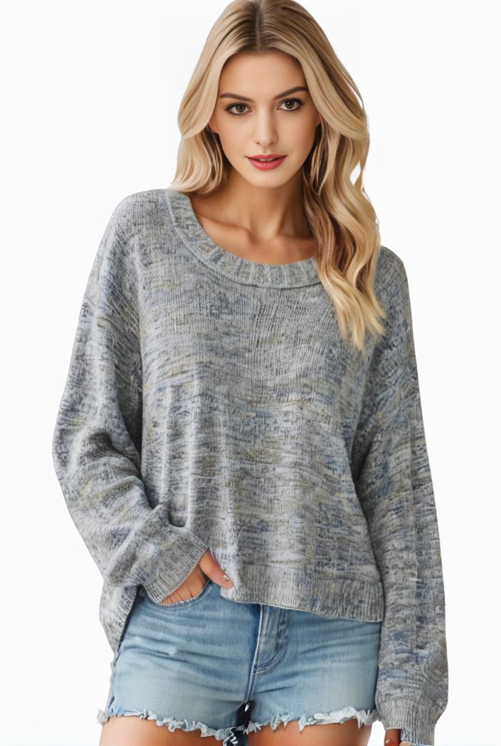 plus size casual sweater women s plus solid long sleeve round neck slight stretch loose sweater 110081
