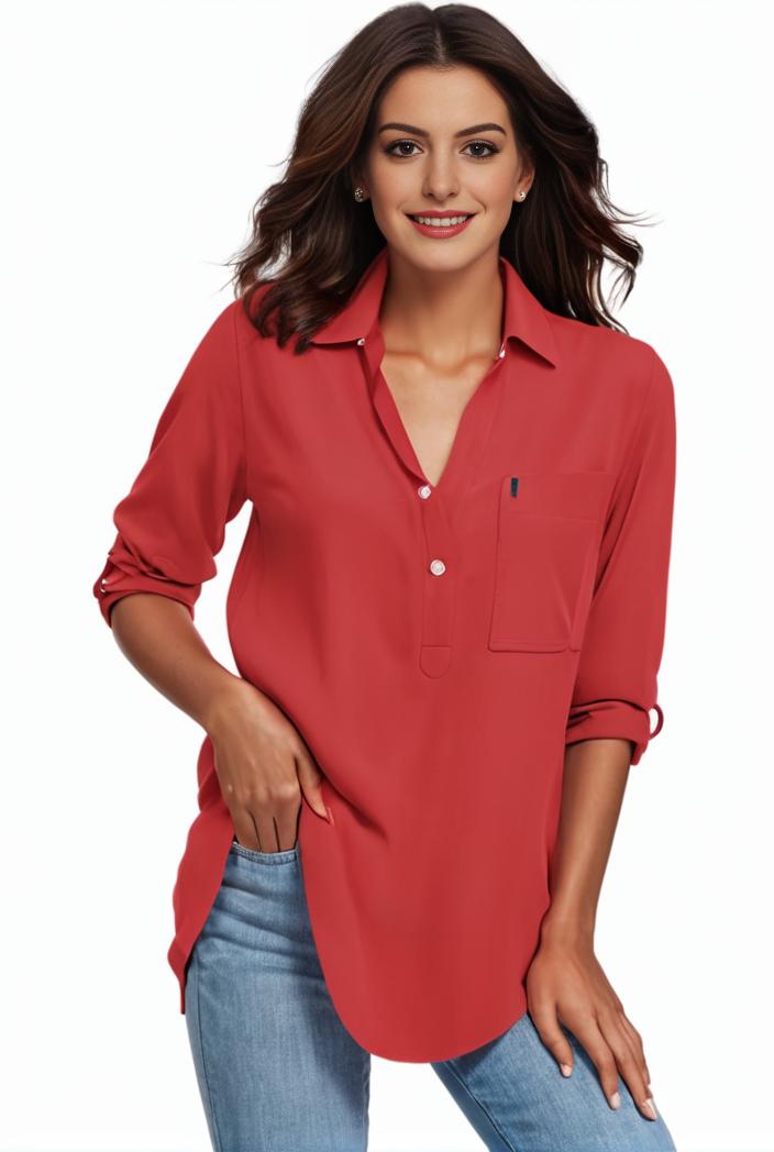 plus size formal shirt women s plus plain long sleeve turn down collar button up workwear shirt 110662