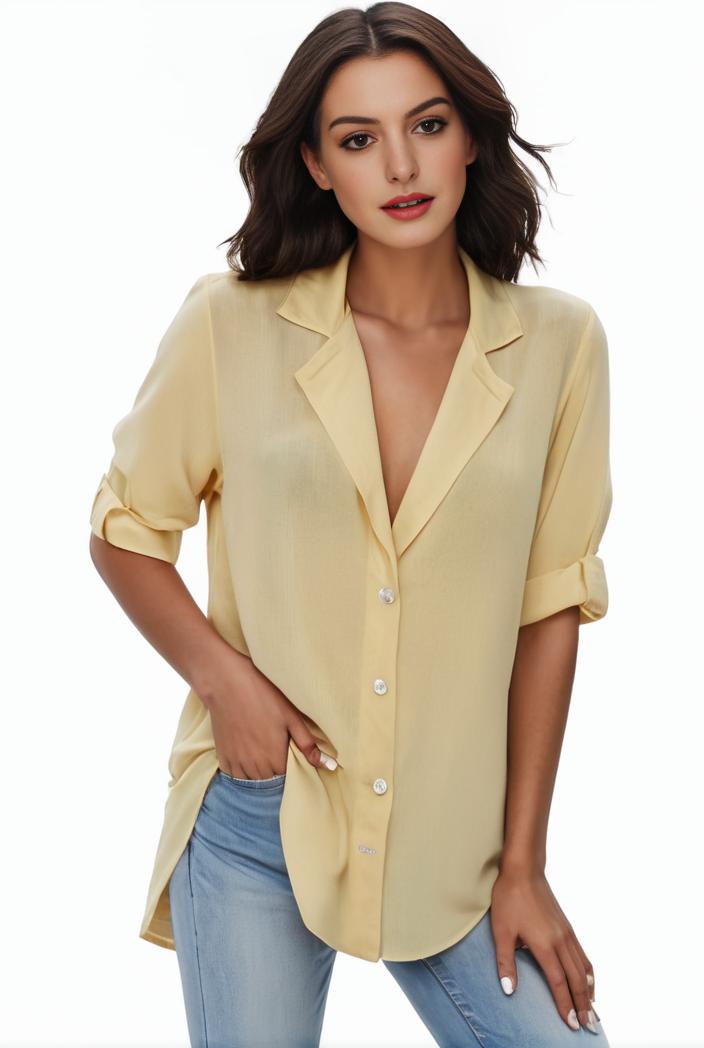 plus size formal shirt women s plus plain long sleeve turn down collar button up workwear shirt 110678