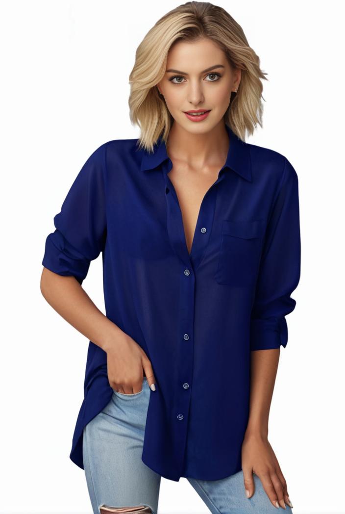 plus size formal shirt women s plus plain long sleeve turn down collar button up workwear shirt 110686