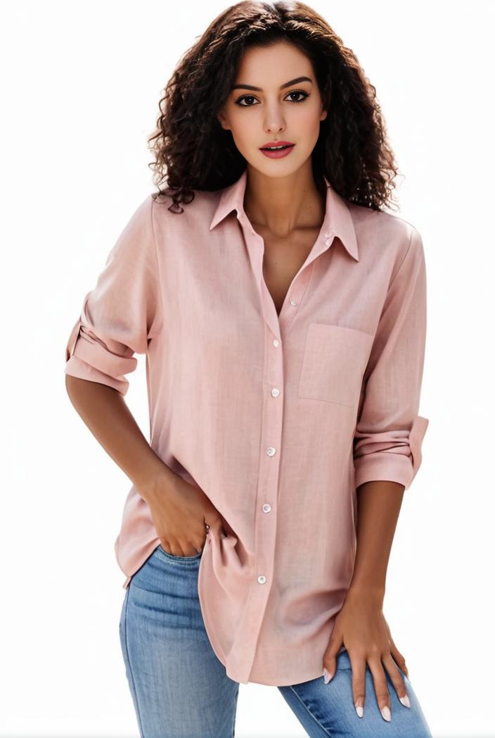 plus size formal shirt women s plus plain long sleeve turn down collar button up workwear shirt 110699