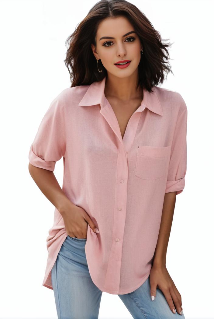 plus size formal shirt women s plus plain long sleeve turn down collar button up workwear shirt 110701