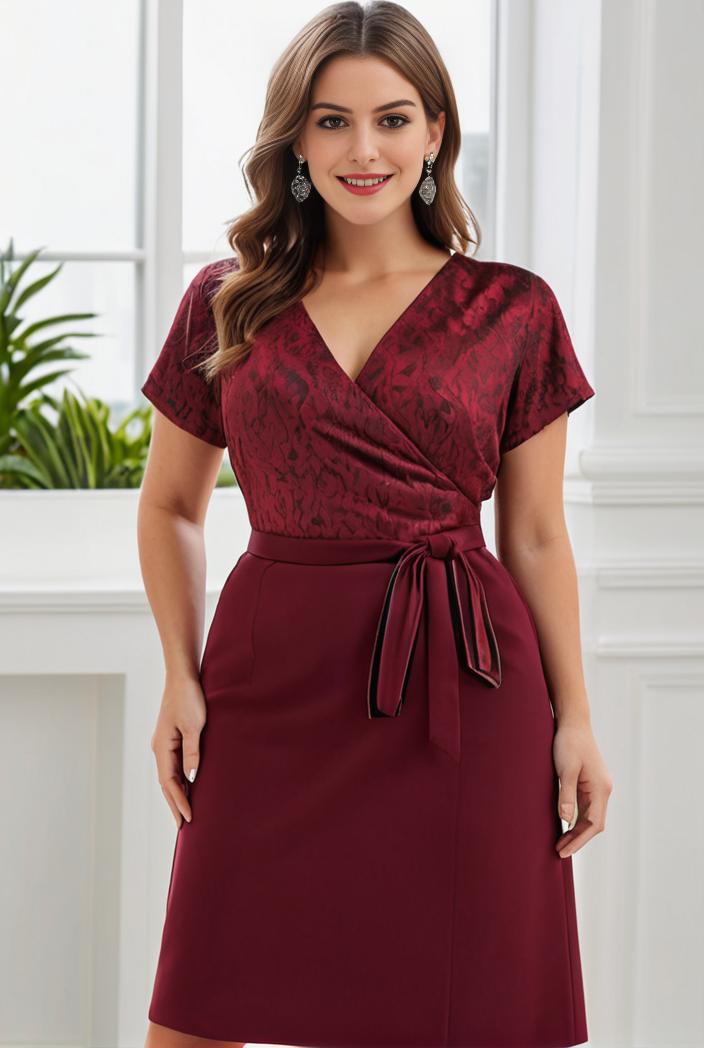 short sleeve v neck sequin chiffon a line mother of the bride dress 134587