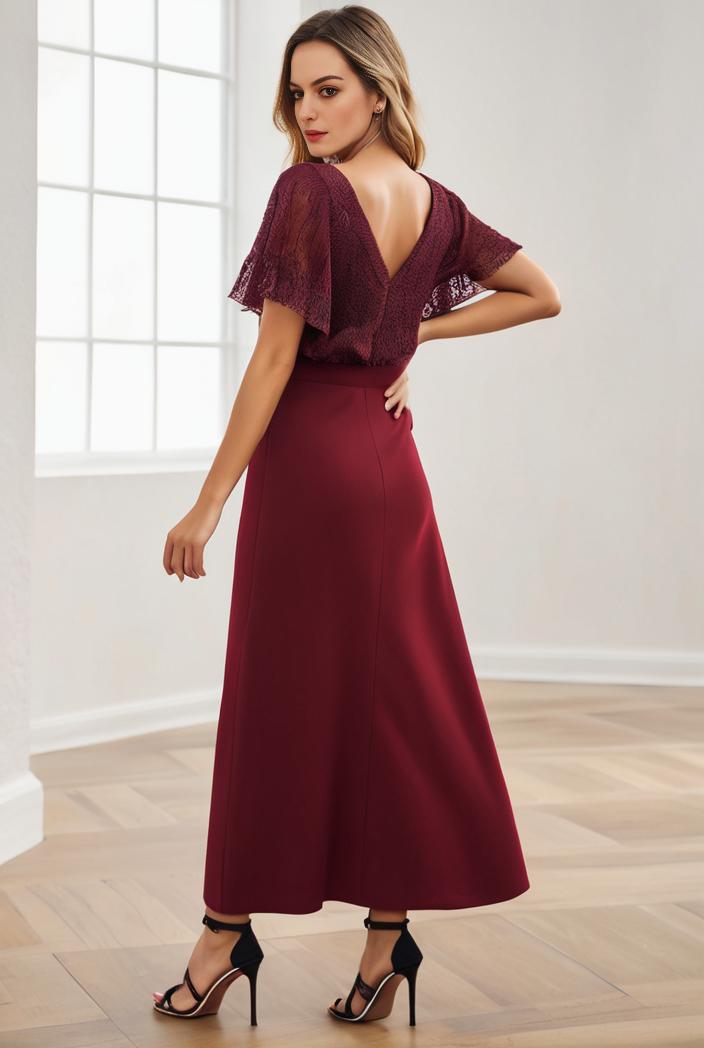 short sleeve v neck sequin chiffon a line mother of the bride dress 134590