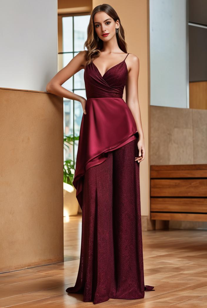 spaghetti strap 2 in 1 sheer evening dress 136199