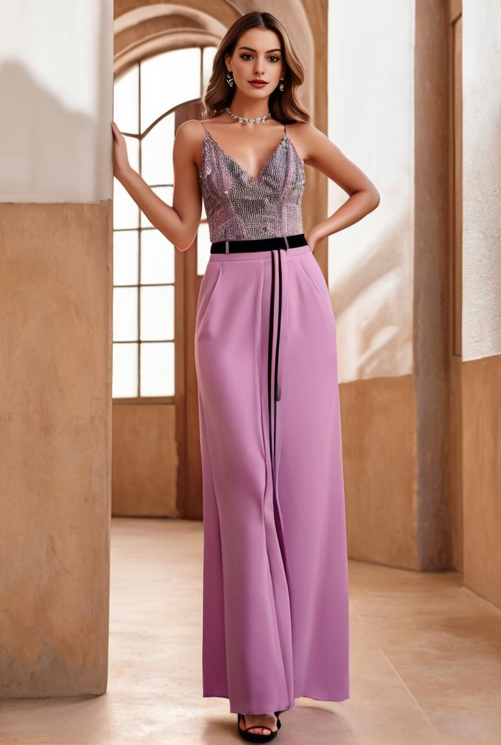 spaghetti strap 2 in 1 sheer evening dress 136243