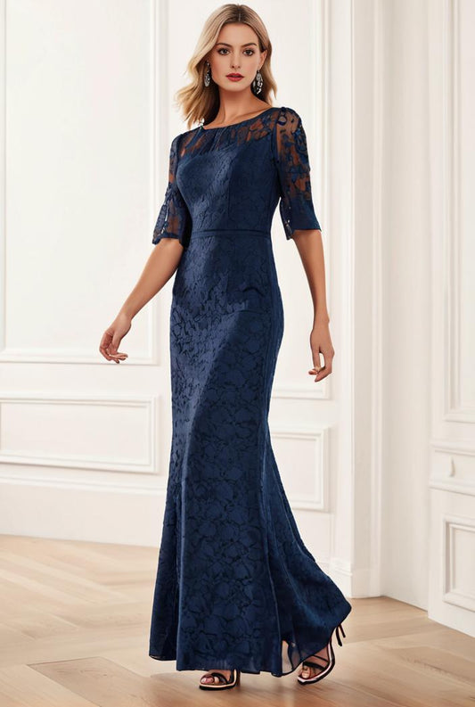 3 4 sleeve bodycon plunging back sequin evening dress 139406