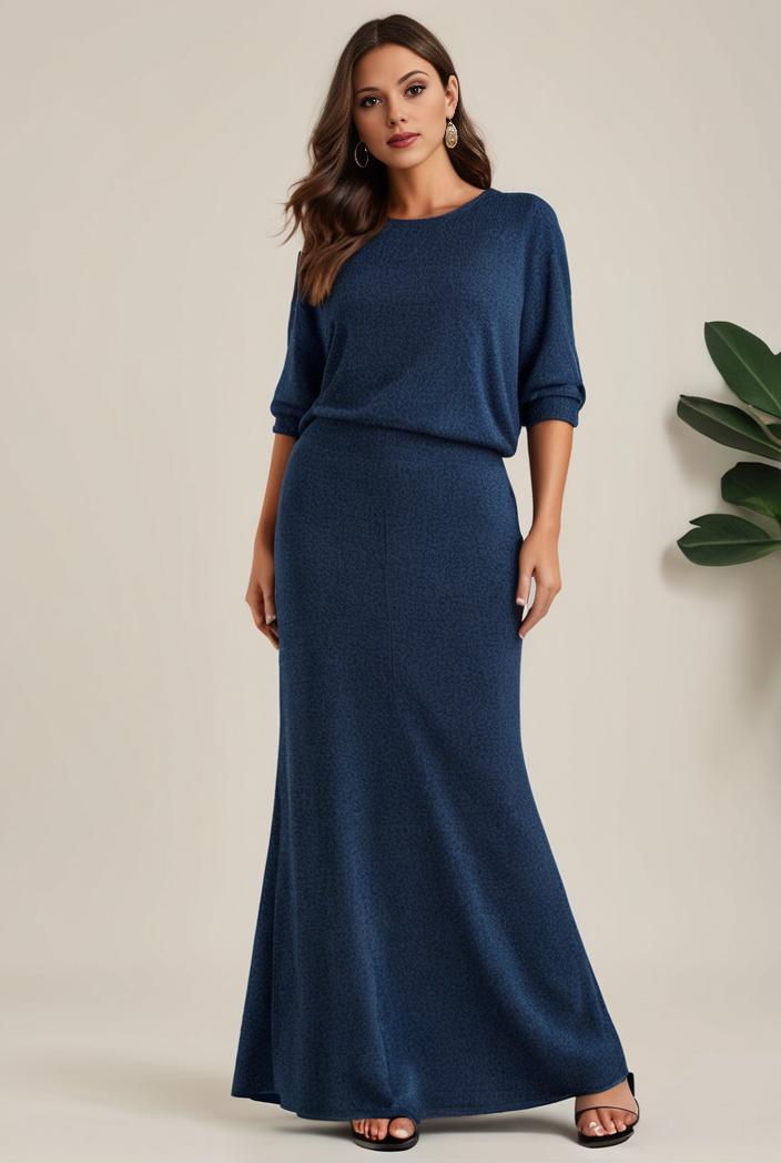 3 4 sleeve bodycon plunging back sequin evening dress 136919