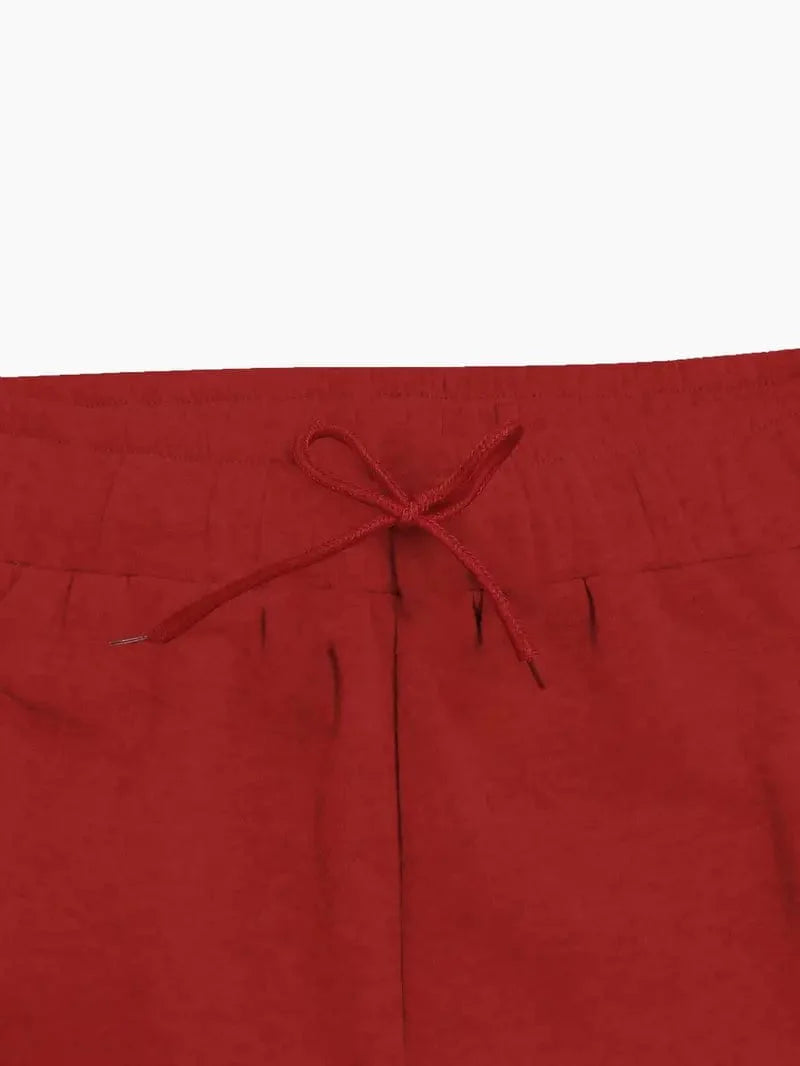 Ruched Solid Pants, Long-Length Casual Drawstring Bottoms, Women's Apparel