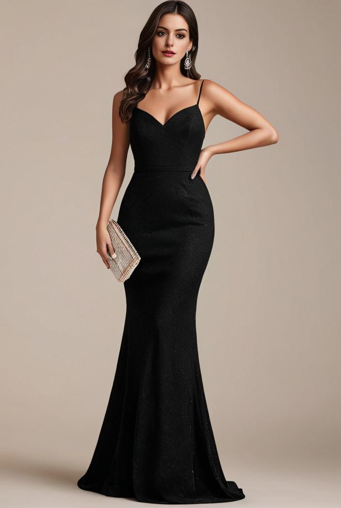 glitter spaghetti strap u veck open back bodycon stretchy evening dress 113045