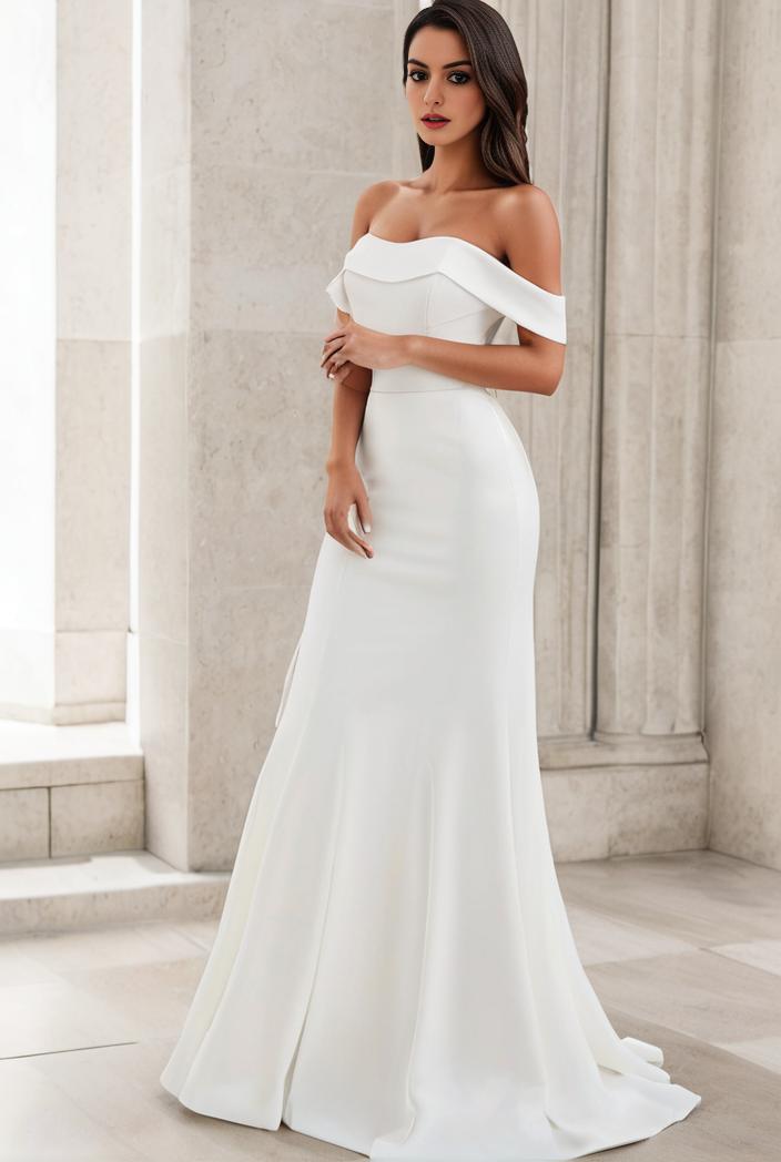 off shoulder spaghetti strap a line maternity dress 114647