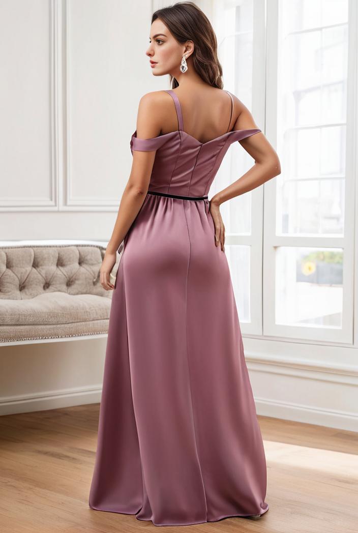off shoulder spaghetti strap a line maternity dress 114653