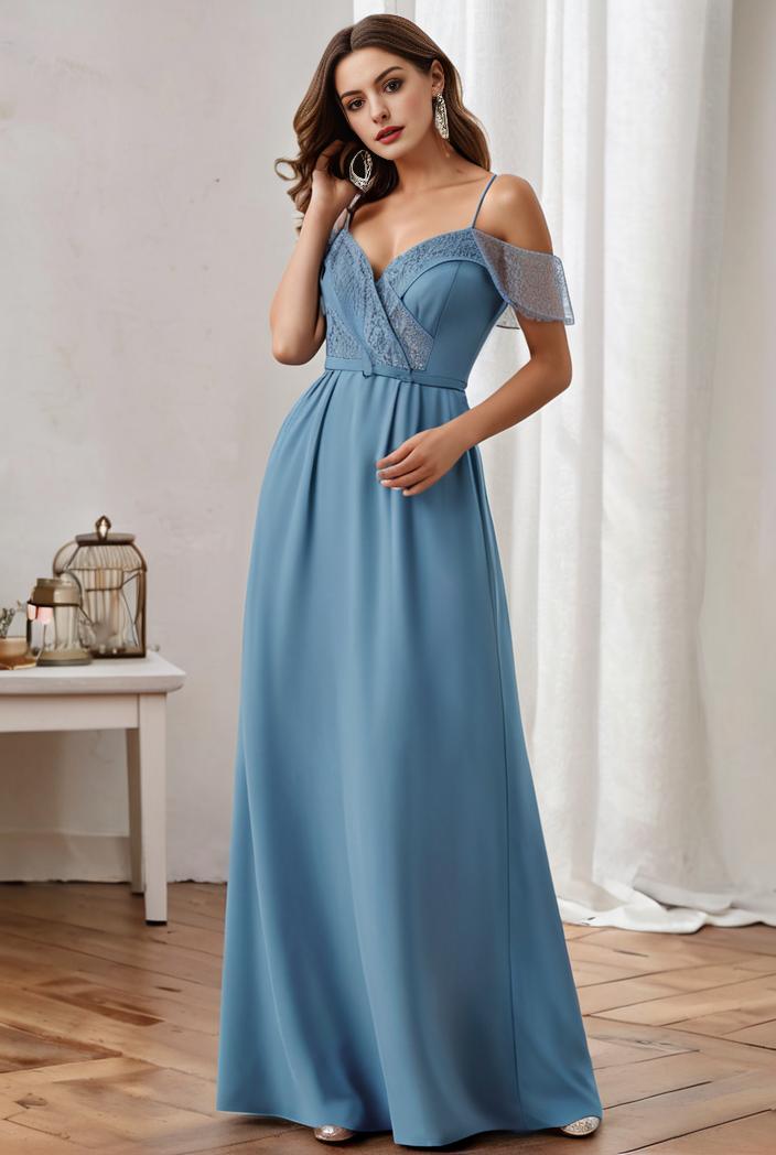 off shoulder spaghetti strap a line maternity dress 114664