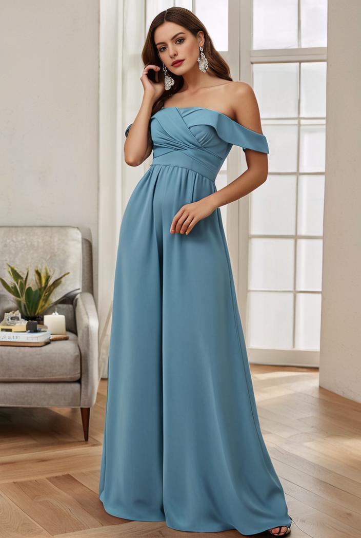 off shoulder spaghetti strap a line maternity dress 114665