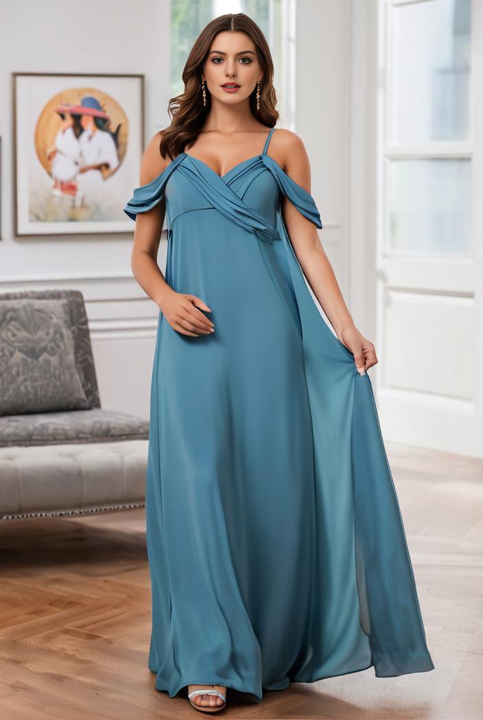off shoulder spaghetti strap a line maternity dress 114688