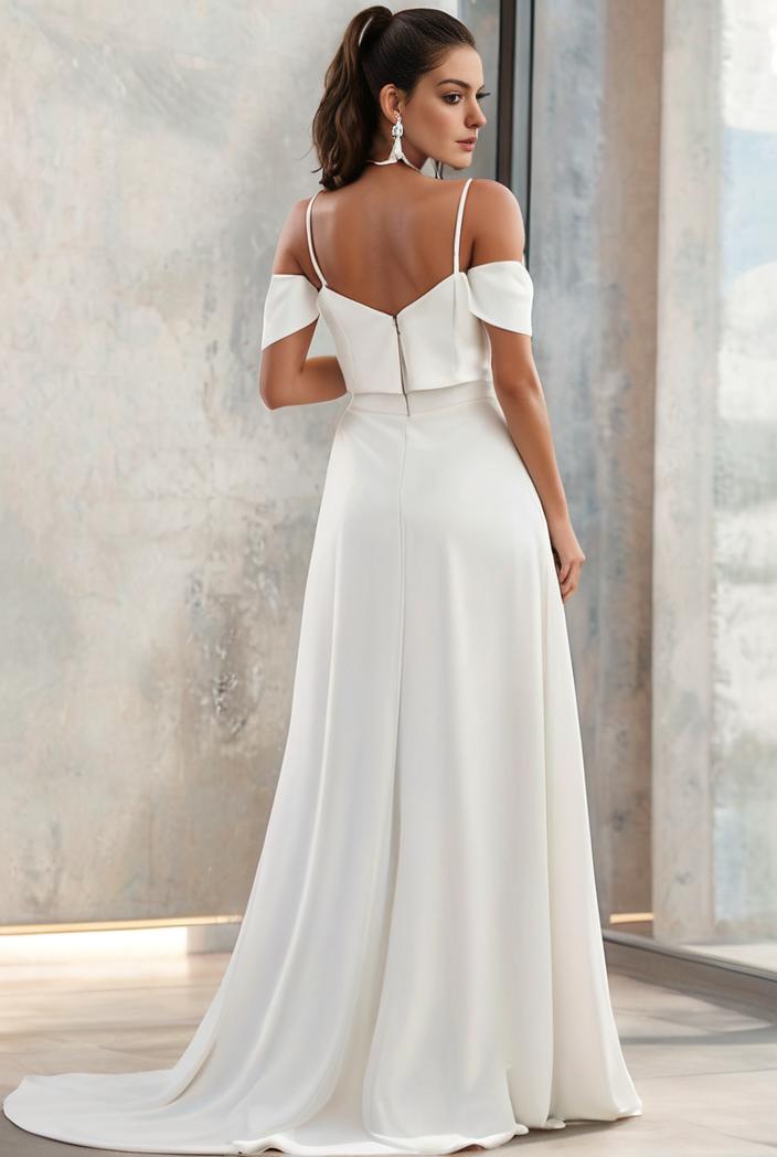 off shoulder spaghetti strap a line maternity dress 114708