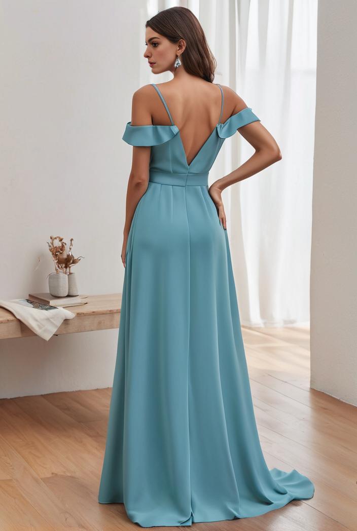 off shoulder spaghetti strap a line maternity dress 114714