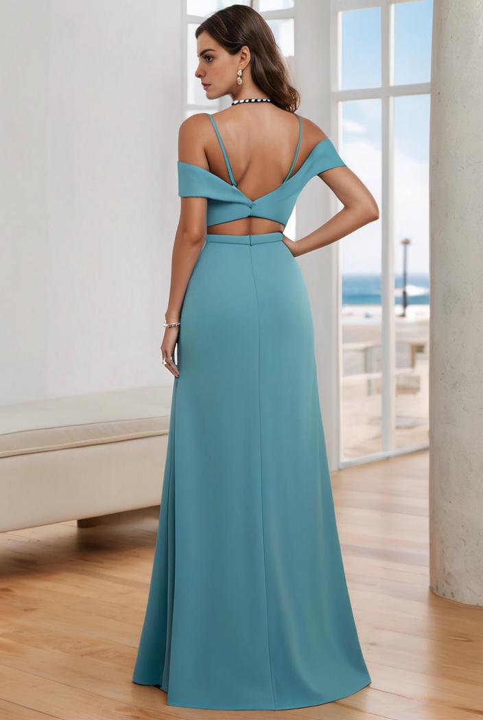 off shoulder spaghetti strap a line maternity dress 114716