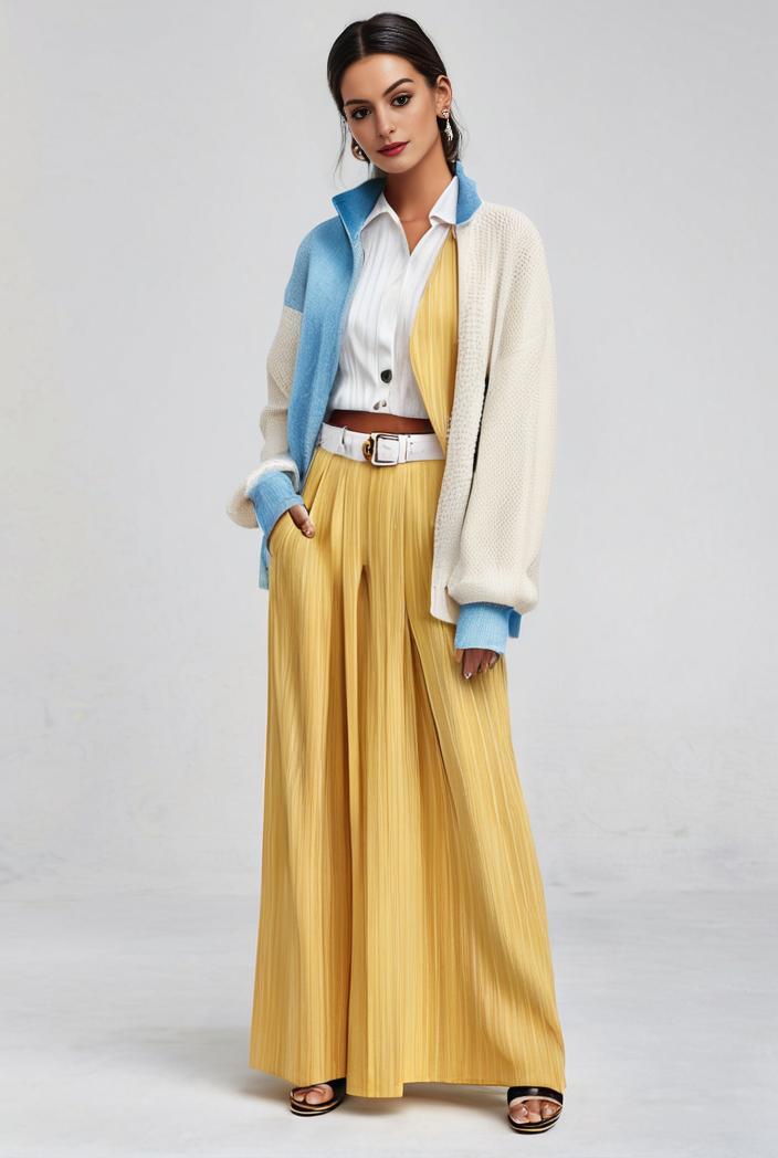 pleated high waist commuting temperament maxi dress 115026