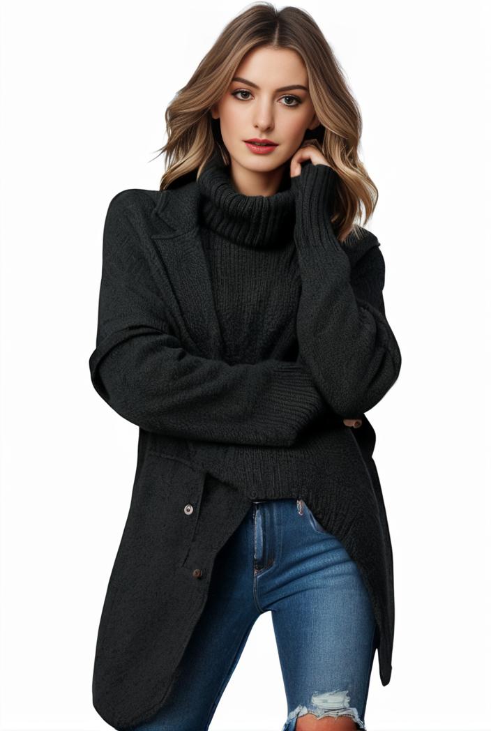 plus size casual sweater women s plus solid tassel trim long sleeve cowl neck high stretch jumper 116041