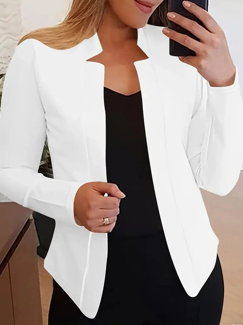 Sophisticated Long Sleeve Slim Fit Blazer for Women's Work Attire