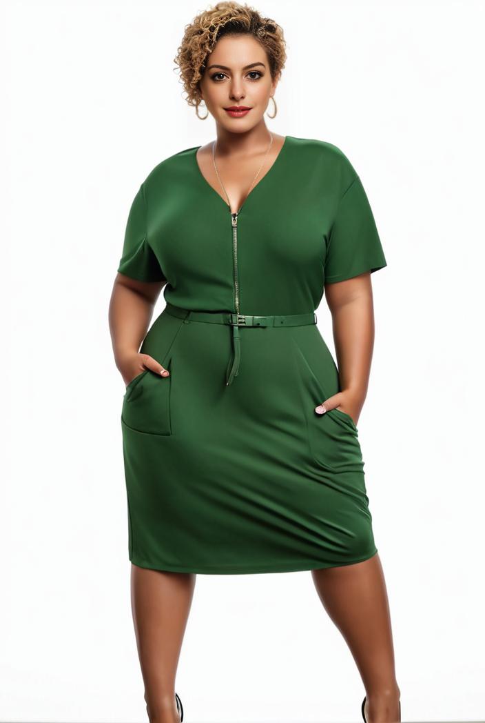 plus size faith letter print short sleeve midi dress with pockets women s plus slight stretch casual dress 116302