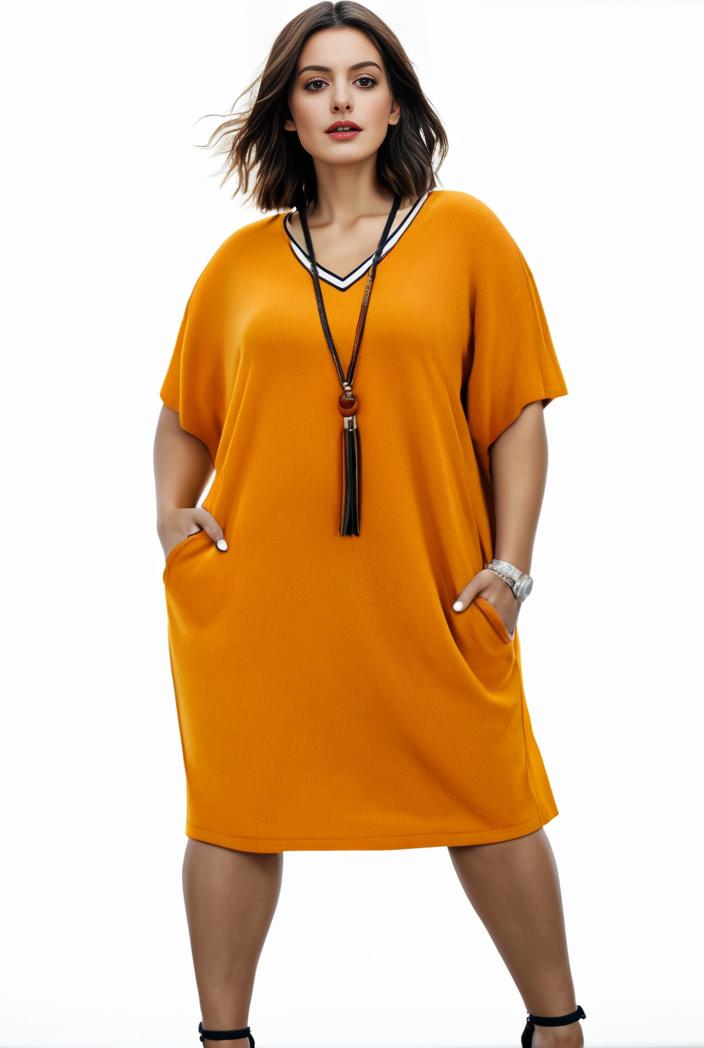 plus size faith letter print short sleeve midi dress with pockets women s plus slight stretch casual dress 116313