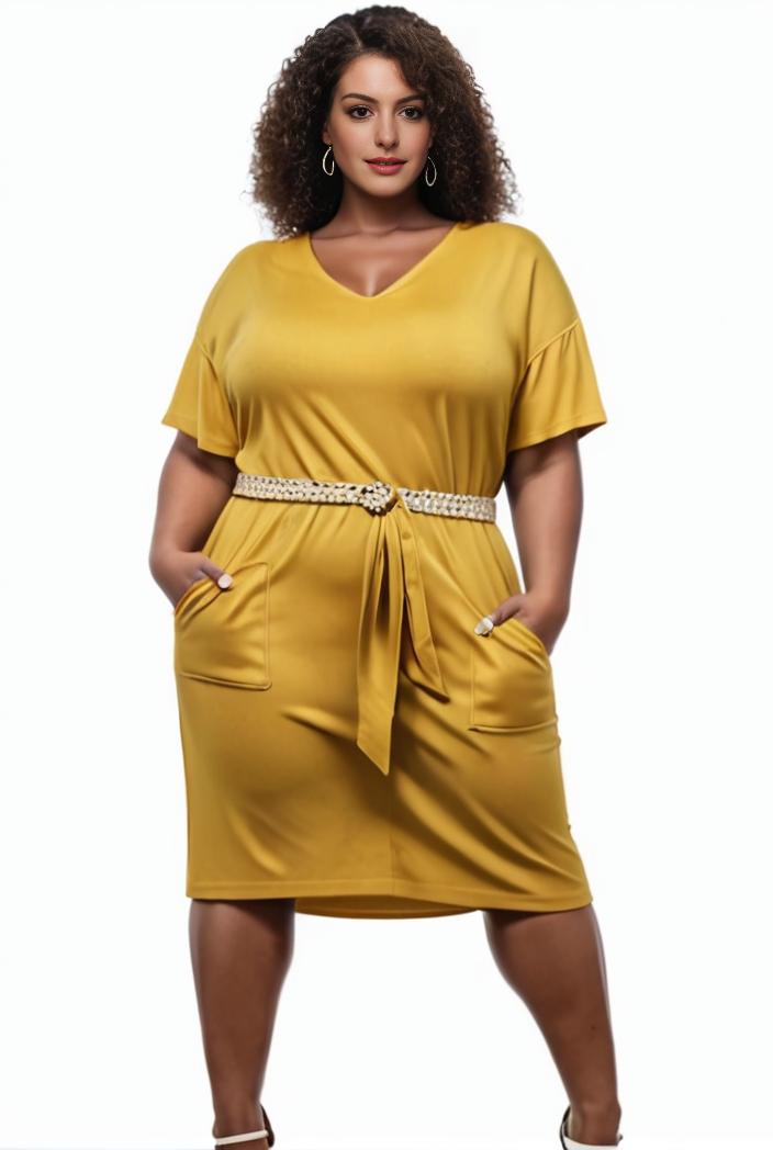 plus size faith letter print short sleeve midi dress with pockets women s plus slight stretch casual dress 116324