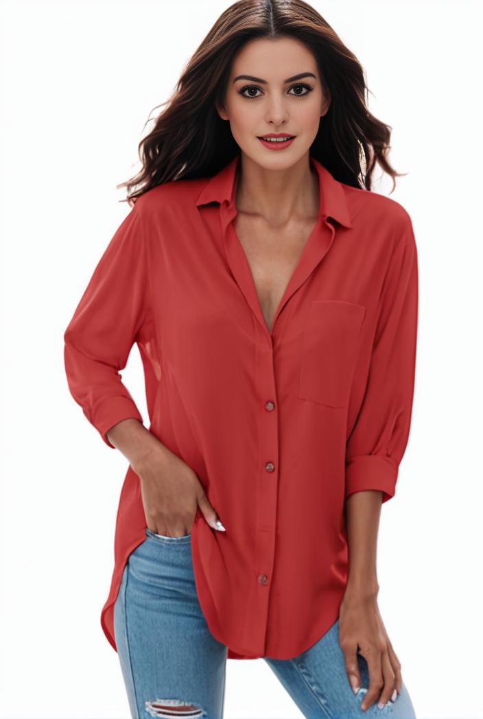plus size formal shirt women s plus plain long sleeve turn down collar button up workwear shirt 116612