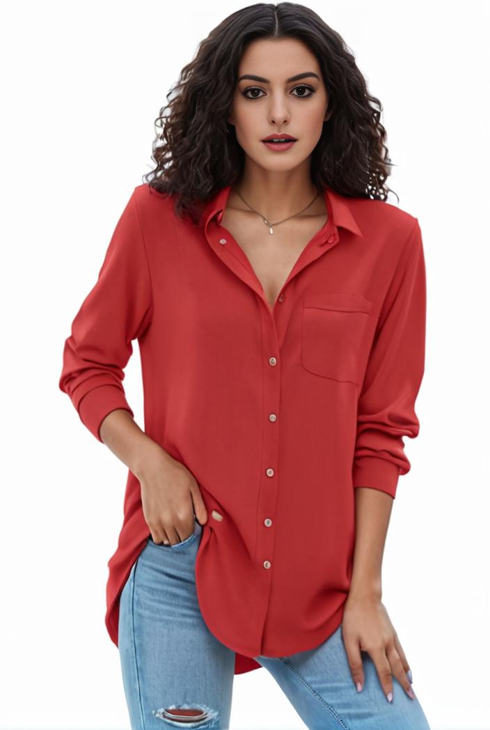 plus size formal shirt women s plus plain long sleeve turn down collar button up workwear shirt 116615