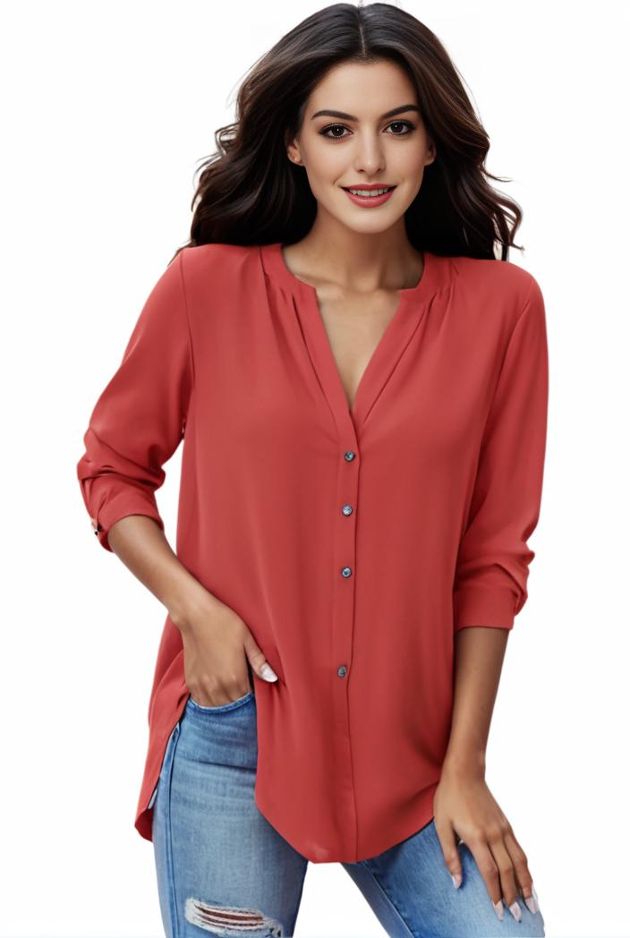 plus size formal shirt women s plus plain long sleeve turn down collar button up workwear shirt 116616