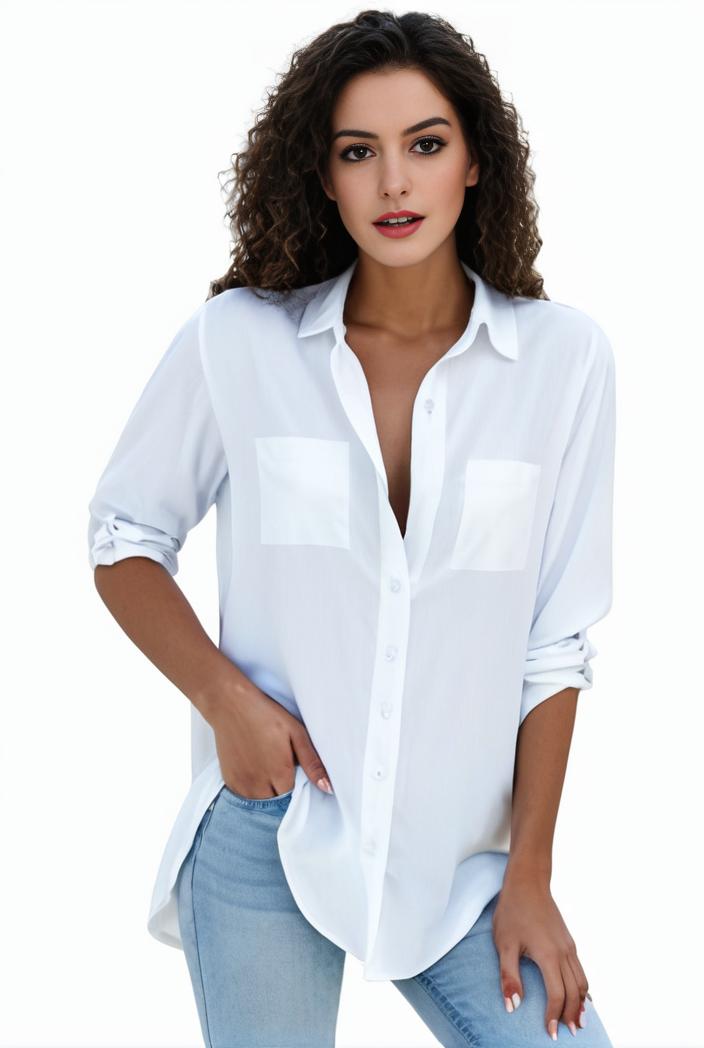 plus size formal shirt women s plus plain long sleeve turn down collar button up workwear shirt 116618