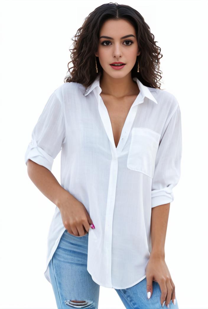 plus size formal shirt women s plus plain long sleeve turn down collar button up workwear shirt 116623