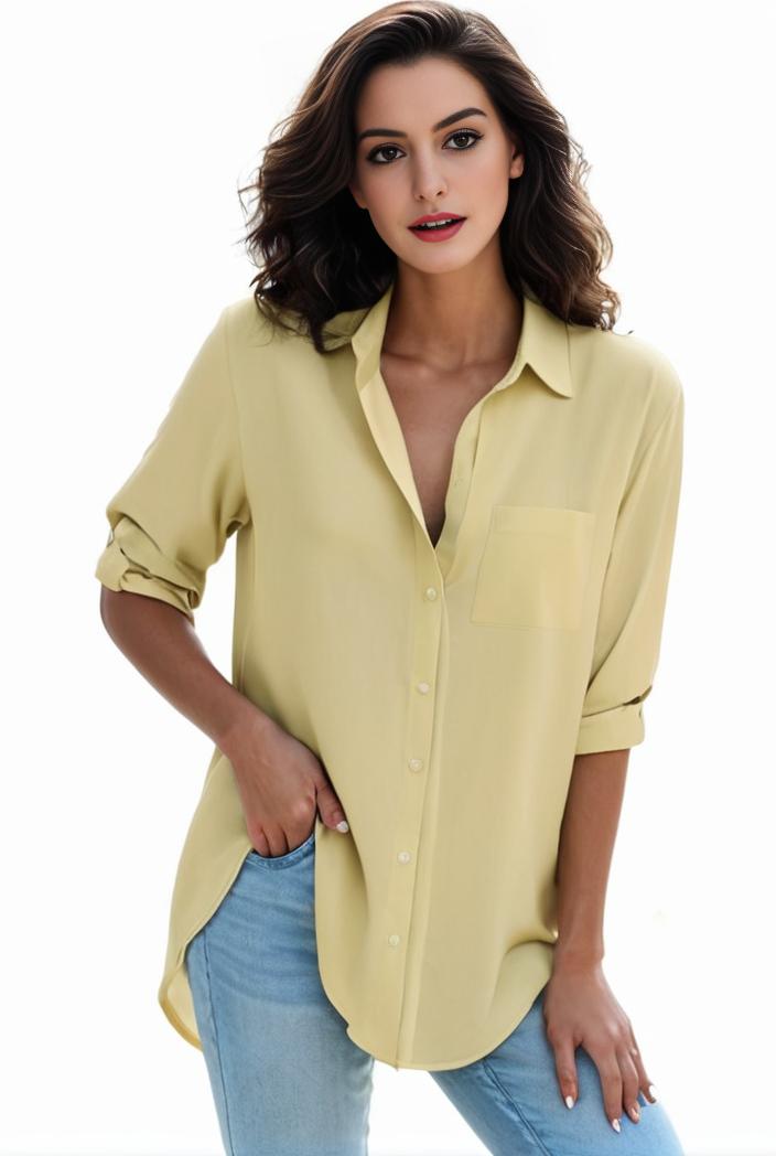 plus size formal shirt women s plus plain long sleeve turn down collar button up workwear shirt 116626