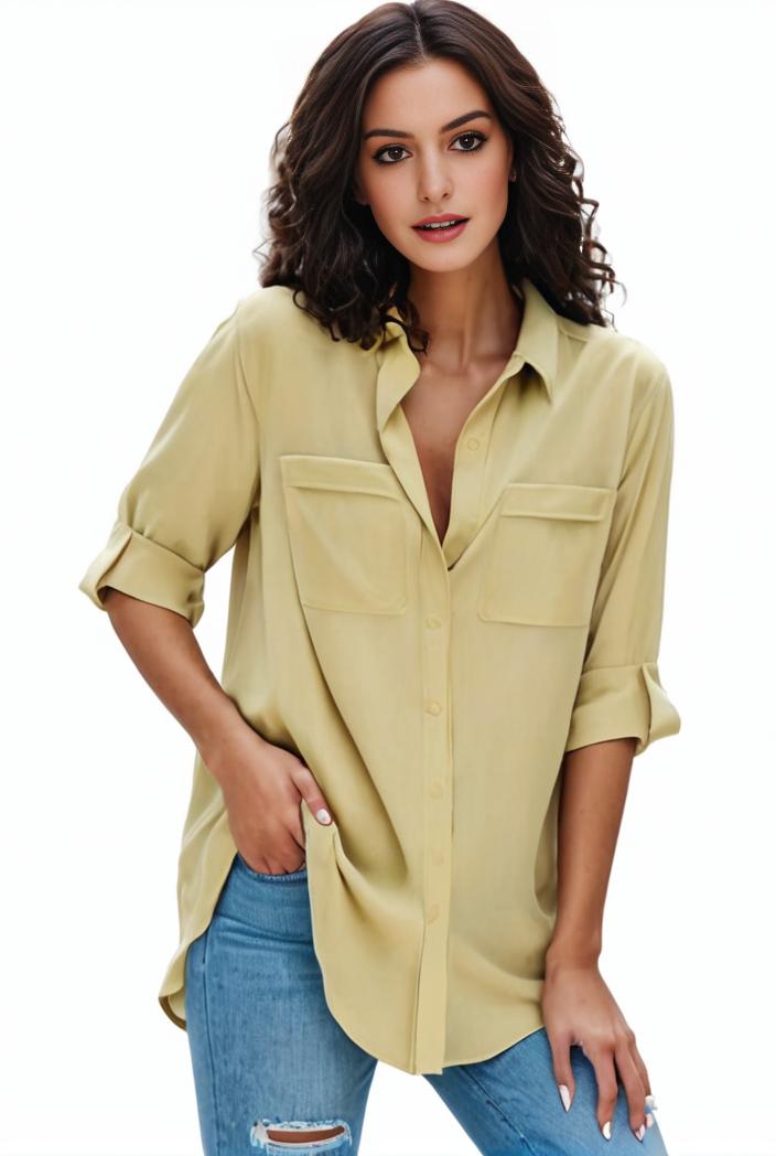 plus size formal shirt women s plus plain long sleeve turn down collar button up workwear shirt 116627