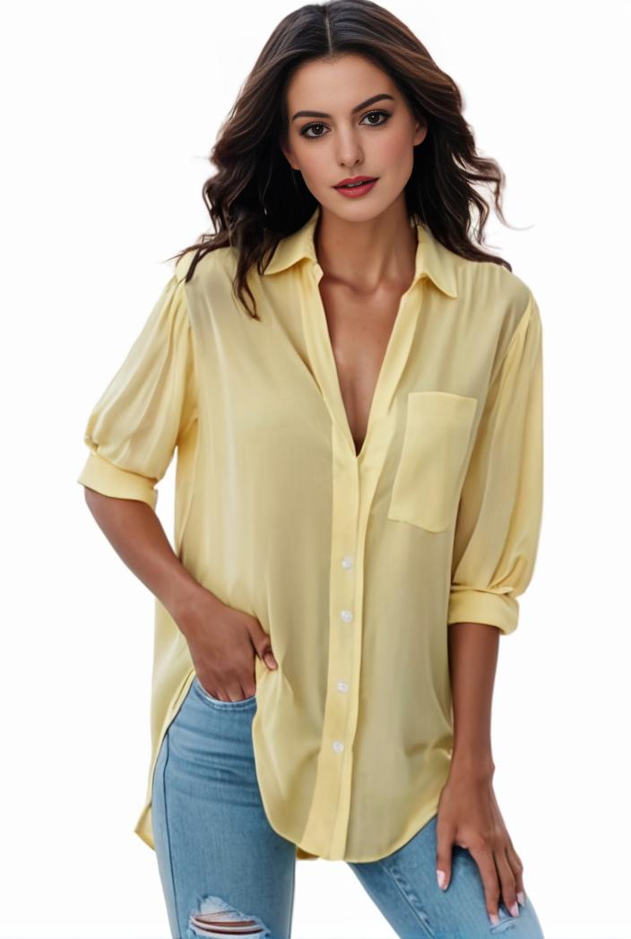 plus size formal shirt women s plus plain long sleeve turn down collar button up workwear shirt 116628