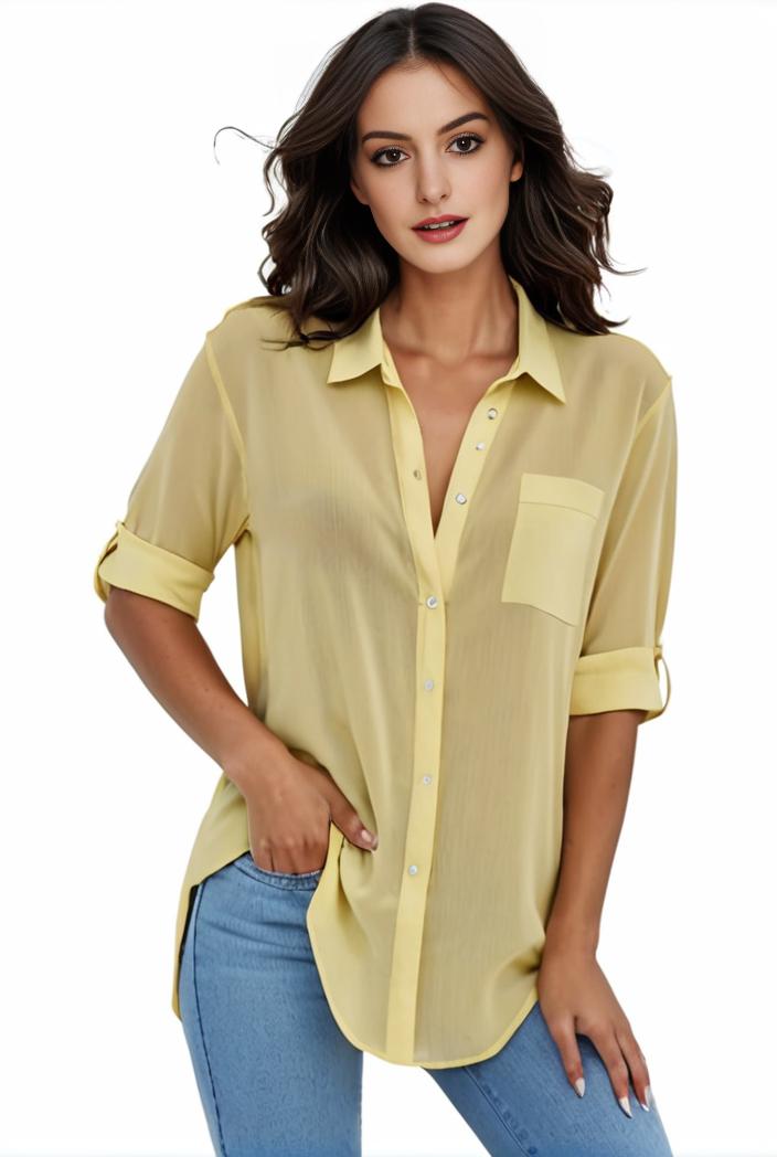 plus size formal shirt women s plus plain long sleeve turn down collar button up workwear shirt 116633