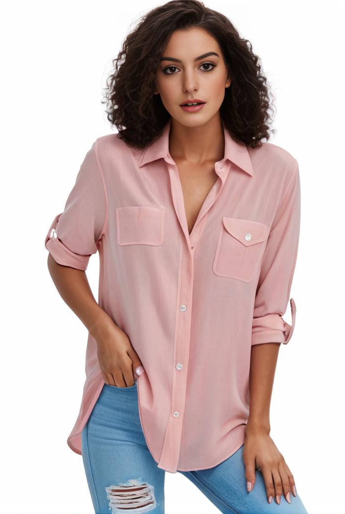plus size formal shirt women s plus plain long sleeve turn down collar button up workwear shirt 116653