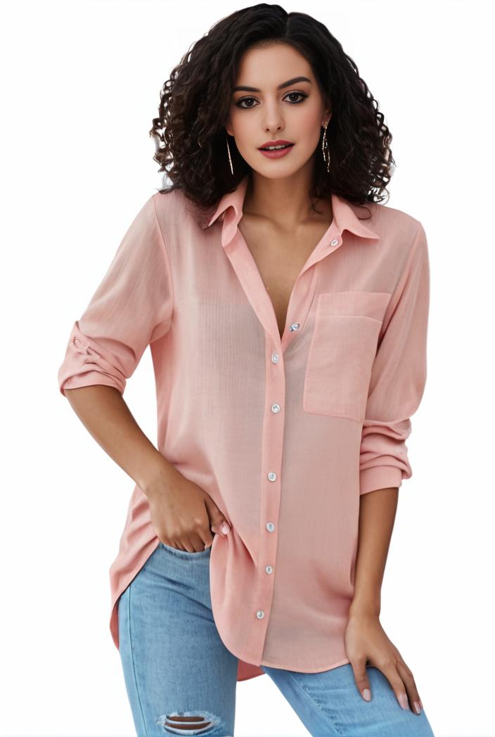 plus size formal shirt women s plus plain long sleeve turn down collar button up workwear shirt 116655
