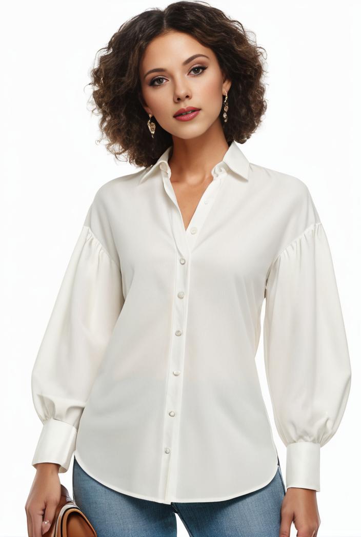 plus size casual blouse women s plus solid button up lantern sleeve turn down collar nipped waist blouse 145026