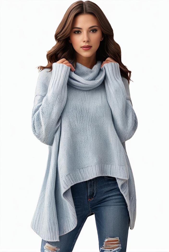 plus size casual sweater women s plus solid tassel trim long sleeve cowl neck high stretch jumper 145113