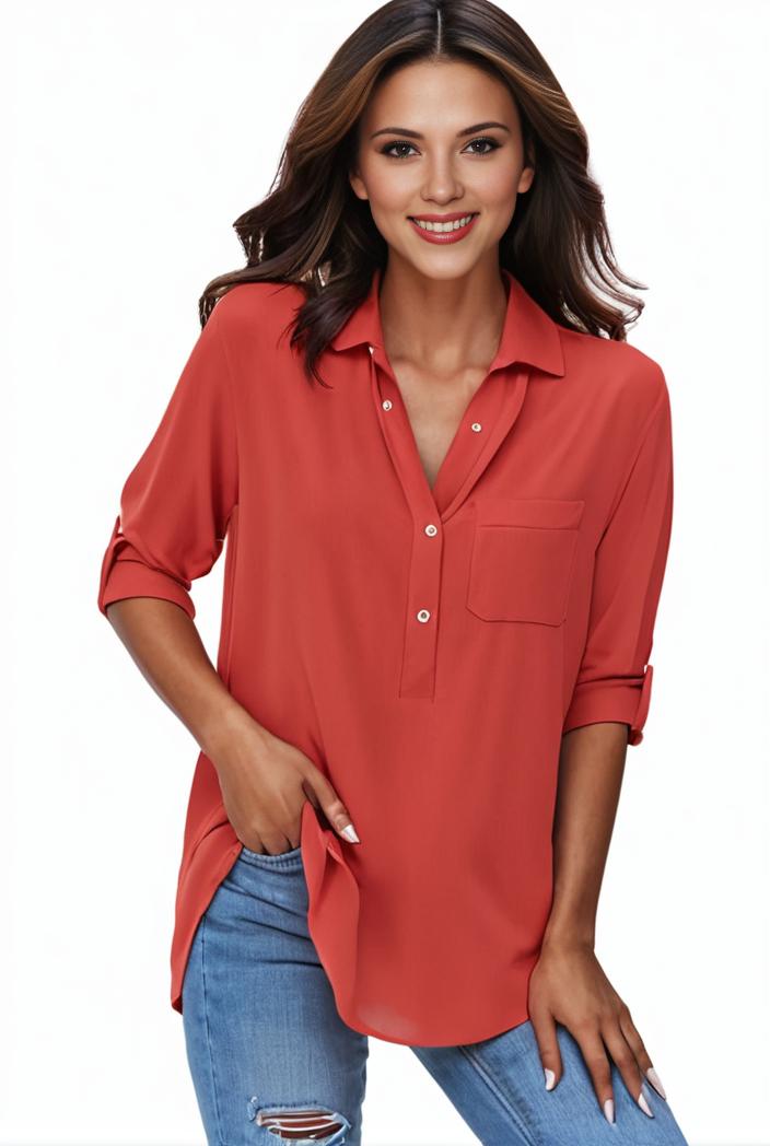 plus size formal shirt women s plus plain long sleeve turn down collar button up workwear shirt 145681
