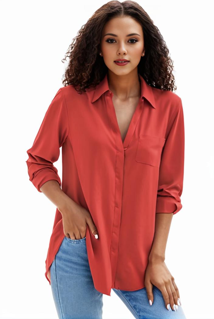 plus size formal shirt women s plus plain long sleeve turn down collar button up workwear shirt 145687