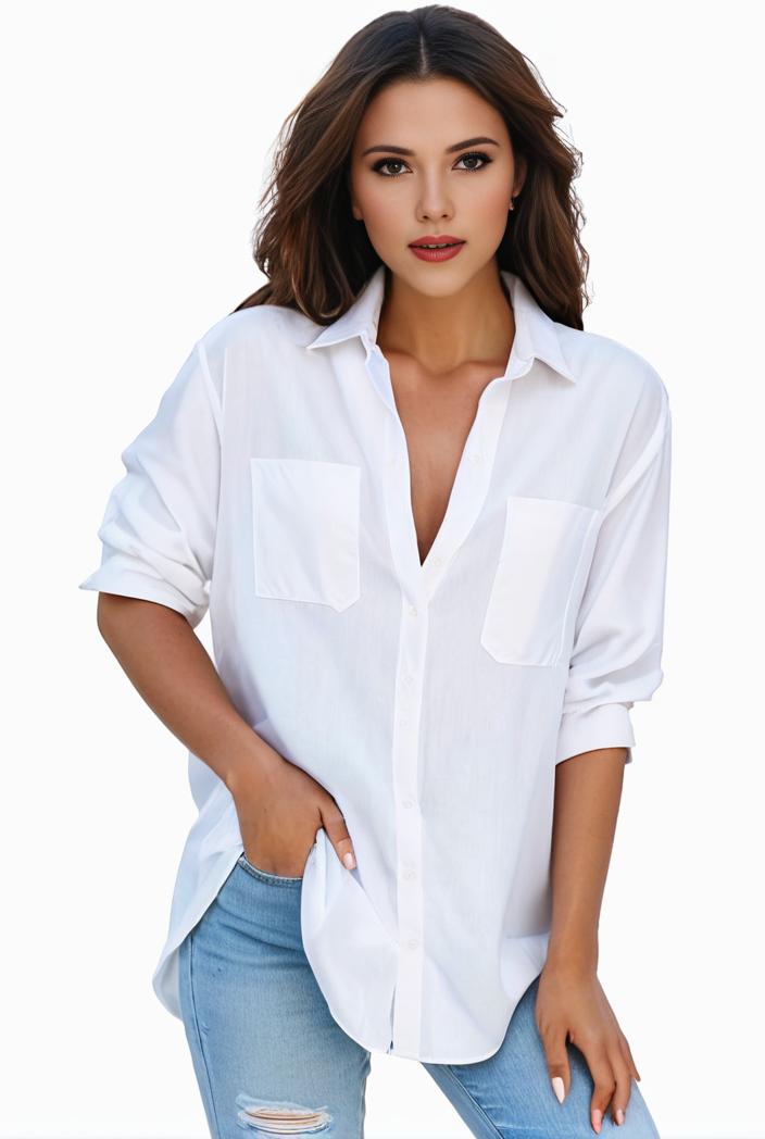 plus size formal shirt women s plus plain long sleeve turn down collar button up workwear shirt 145691