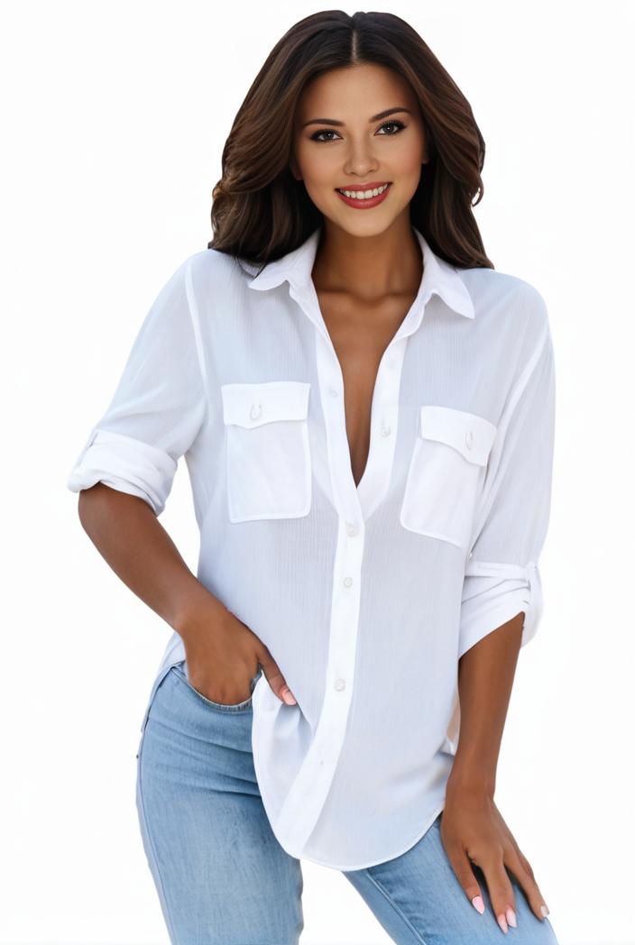 plus size formal shirt women s plus plain long sleeve turn down collar button up workwear shirt 145693