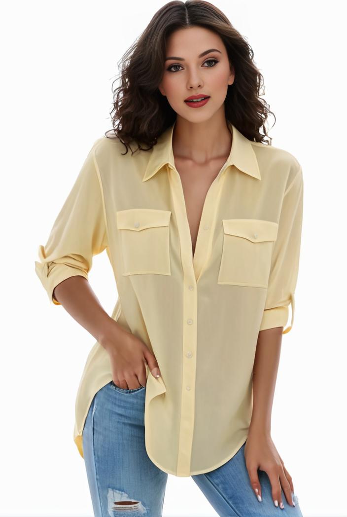 plus size formal shirt women s plus plain long sleeve turn down collar button up workwear shirt 145700