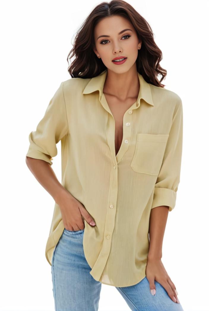 plus size formal shirt women s plus plain long sleeve turn down collar button up workwear shirt 145702