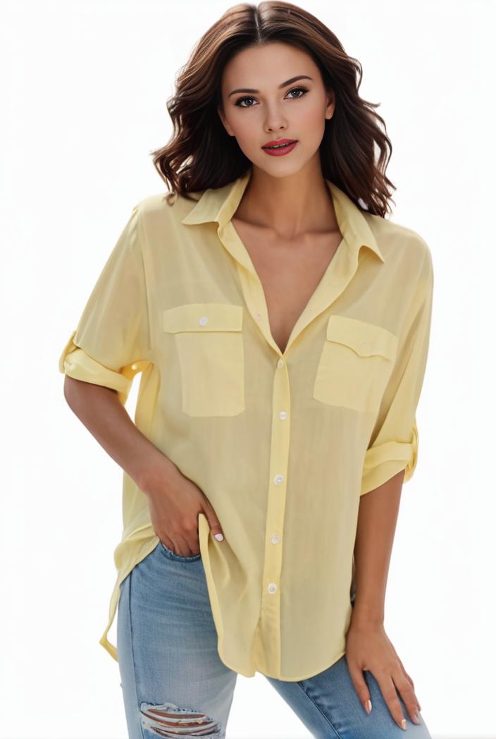 plus size formal shirt women s plus plain long sleeve turn down collar button up workwear shirt 145704