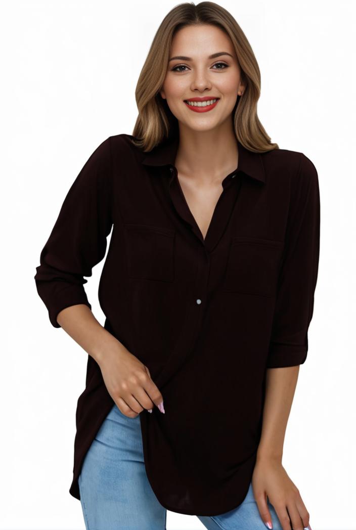 plus size formal shirt women s plus plain long sleeve turn down collar button up workwear shirt 145716
