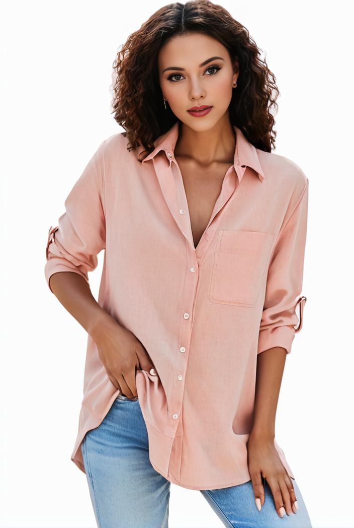 plus size formal shirt women s plus plain long sleeve turn down collar button up workwear shirt 145723
